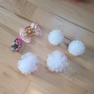 Bundle lot set girl elastic hair bow